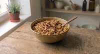 Crumble pommes-poires aux noisettes