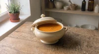 Velouté de carotte, lentilles corail et épices douces