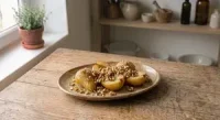 pommes roties miel noix